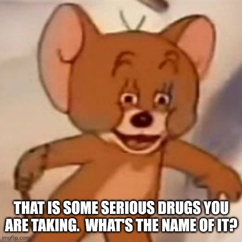 Polish Jerry | THAT IS SOME SERIOUS DRUGS YOU ARE TAKING.  WHAT'S THE NAME OF IT? | image tagged in polish jerry | made w/ Imgflip meme maker