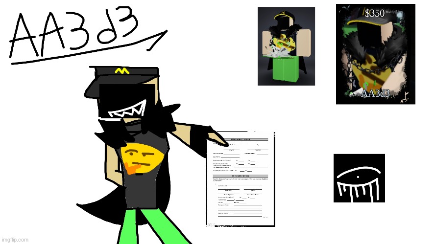Here's a sketch of AA3d3. Who should I draw next? | image tagged in roblox,art,job application | made w/ Imgflip meme maker