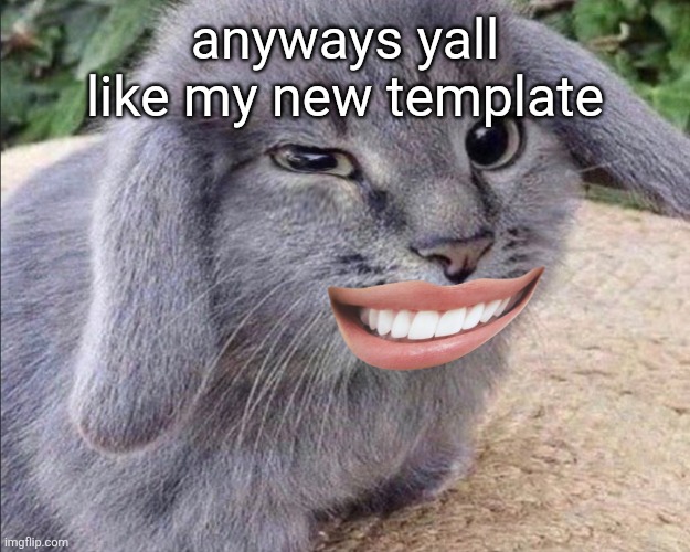 goofy ahh cabbit | anyways yall like my new template | image tagged in goofy ahh cabbit | made w/ Imgflip meme maker