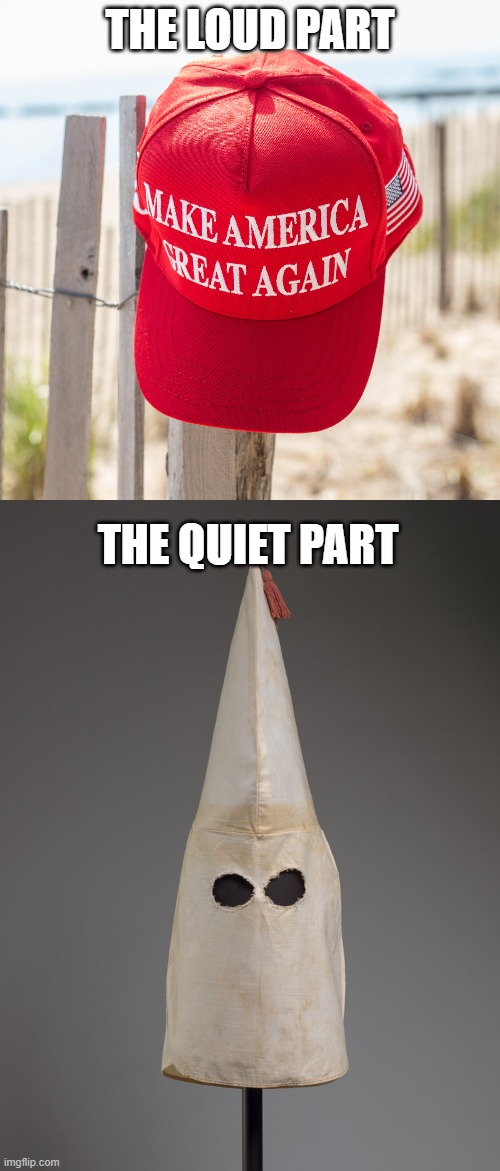 trump | THE LOUD PART; THE QUIET PART | image tagged in maga | made w/ Imgflip meme maker