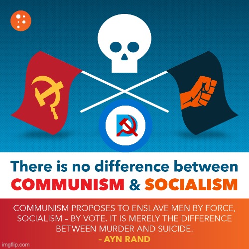 One thing leads to the other… | image tagged in anti communists,socialism,no difference,ayn rand,murder or suicide | made w/ Imgflip meme maker