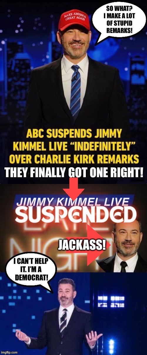 Up next… Seth Meyers? | JACKASS! | image tagged in political meme,jimmy kimmel,suspended,jackass,deserved,up next | made w/ Imgflip meme maker