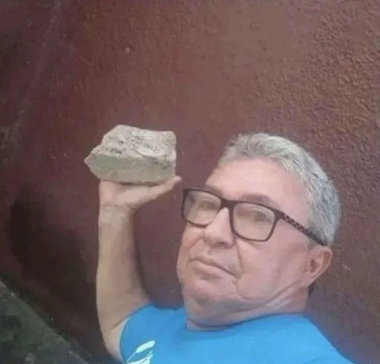 man throwing a rock Blank Meme Template