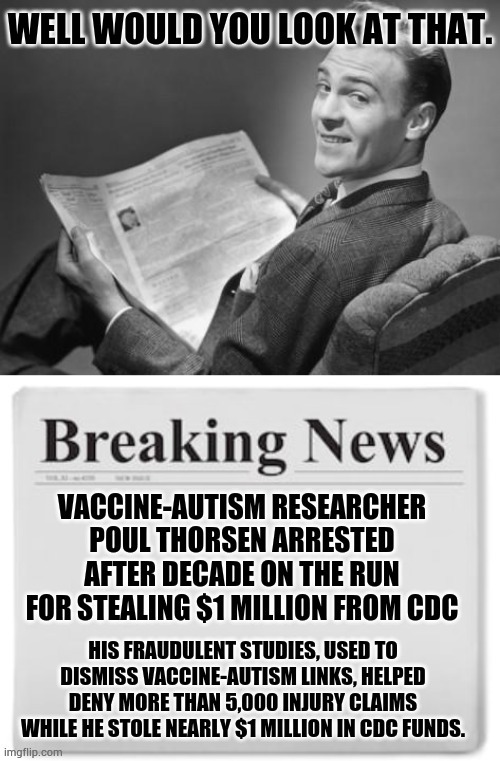 Extra...Extra... | image tagged in memes,vaccine,research,on the run,decade,arrested | made w/ Imgflip meme maker