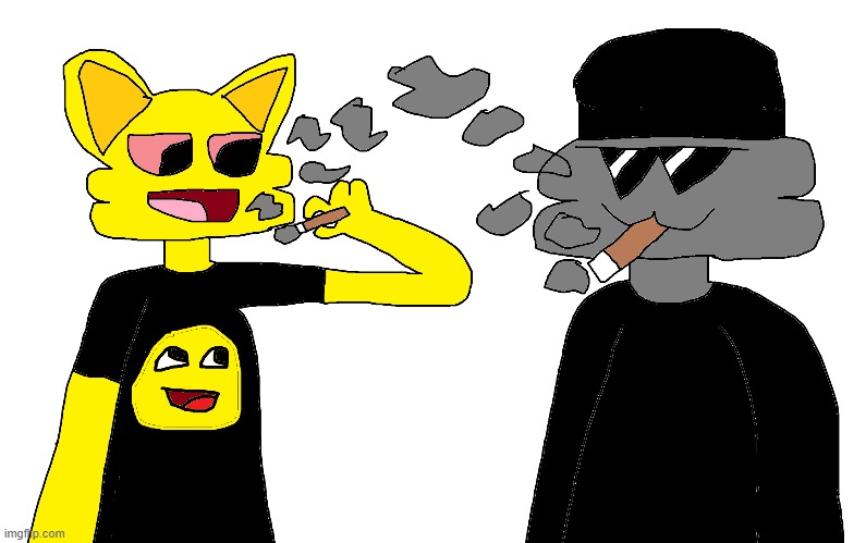 loonie smoking with someone's oc | made w/ Imgflip meme maker