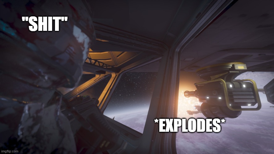 when i sees a destroyer boom | ''SHIT''; *EXPLODES* | image tagged in hd2,freedom,liberty,democracy | made w/ Imgflip meme maker