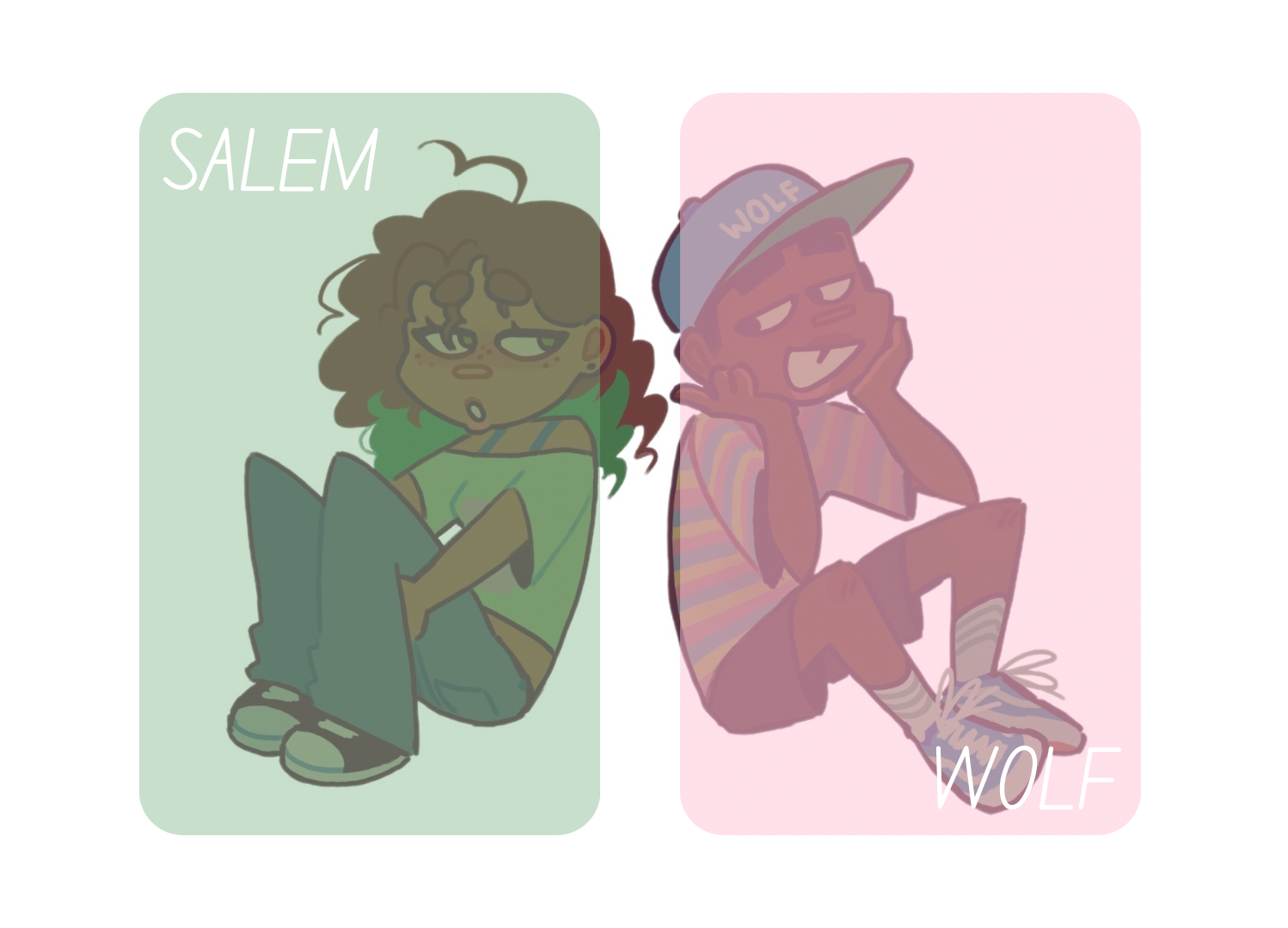 moons n foxed - Salem and Wolf temp #4 Blank Meme Template