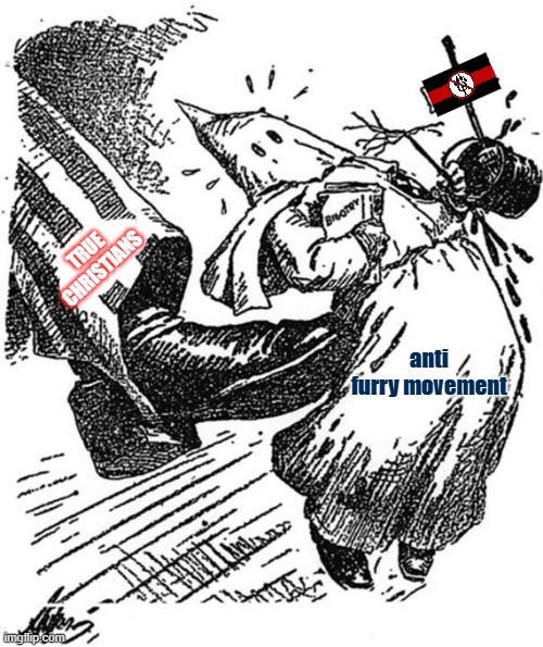 Tigers assault the movement | TRUE CHRISTIANS; anti furry movement | image tagged in propaganda | made w/ Imgflip meme maker