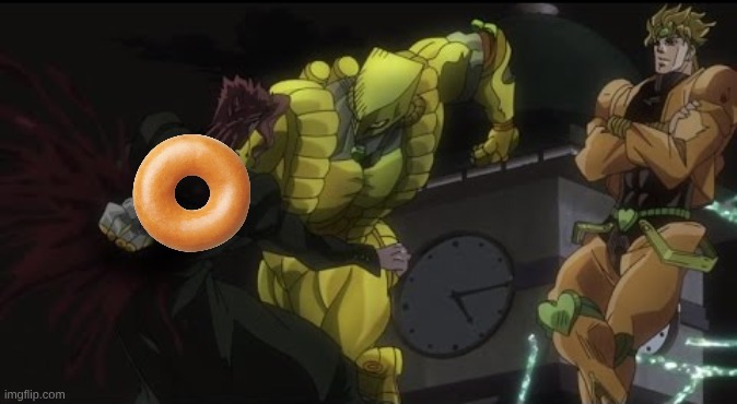 Kakyoin Getting Donutted | image tagged in kakyoin getting donutted | made w/ Imgflip meme maker