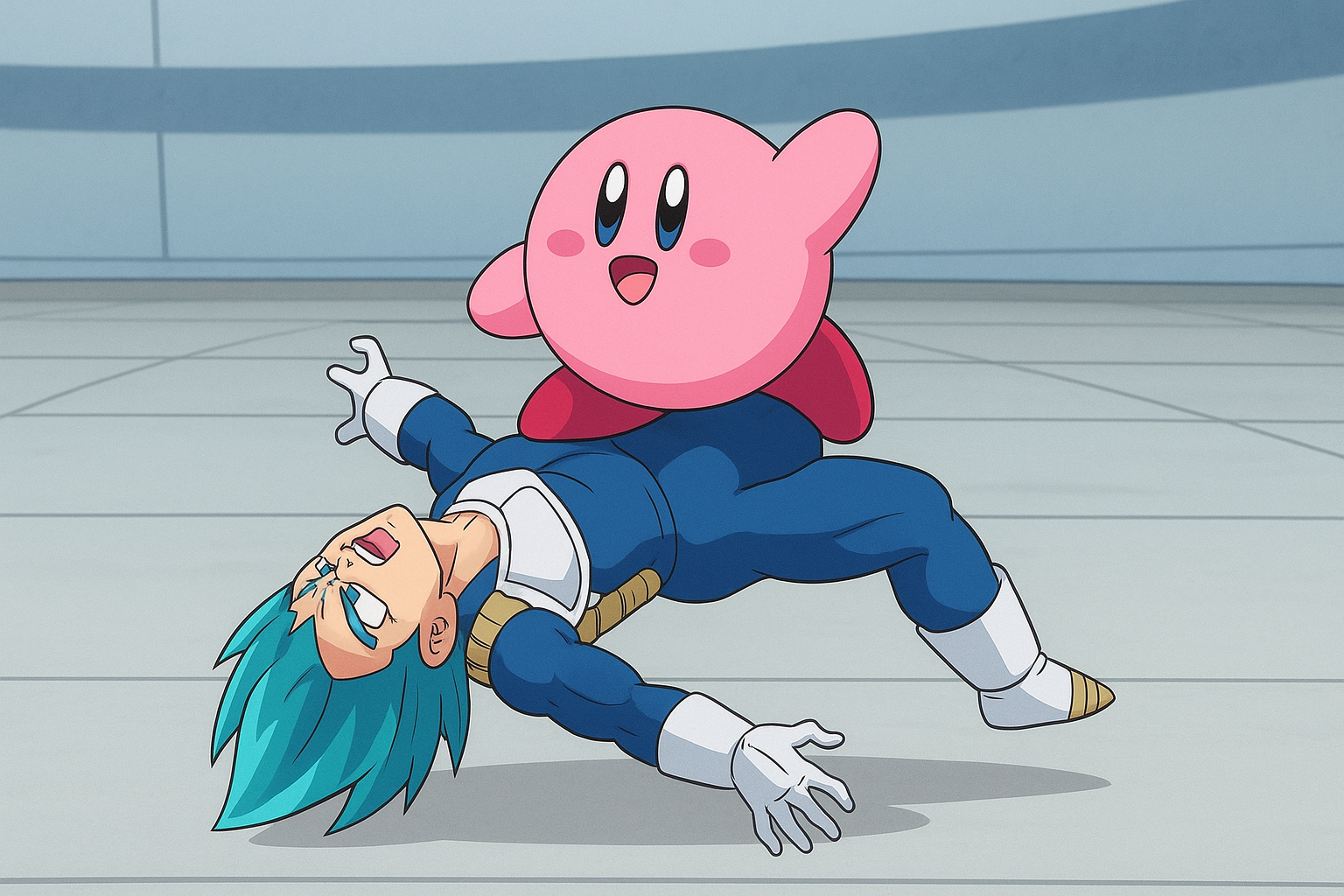 When you’re 8-bit but still body the prince of all Saiyans Blank Meme Template