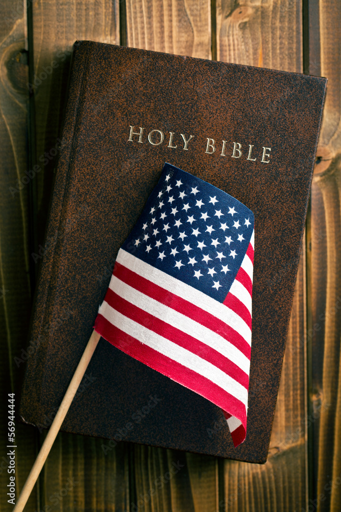 Holy Bible W/US Flag Blank Meme Template