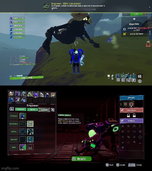 PEAK!! All Engineer abilities unlocked! | image tagged in risk of rain 2,gaming,video games,nintendo switch,screenshots | made w/ Imgflip meme maker