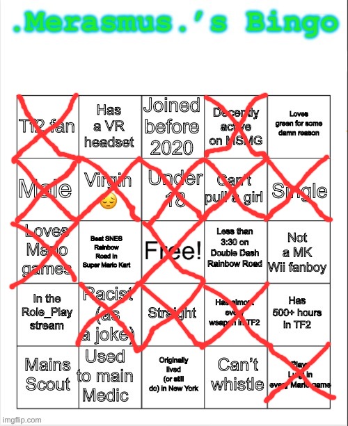 2 bingos | image tagged in merasmus s bingo | made w/ Imgflip meme maker