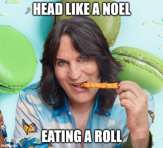 Nine Inch Noel | HEAD LIKE A NOEL; EATING A ROLL | image tagged in food,music | made w/ Imgflip meme maker