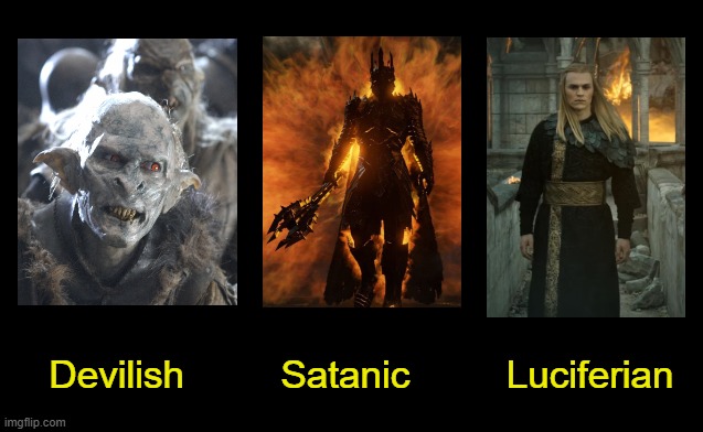 Devilish         Satanic         Luciferian | made w/ Imgflip meme maker