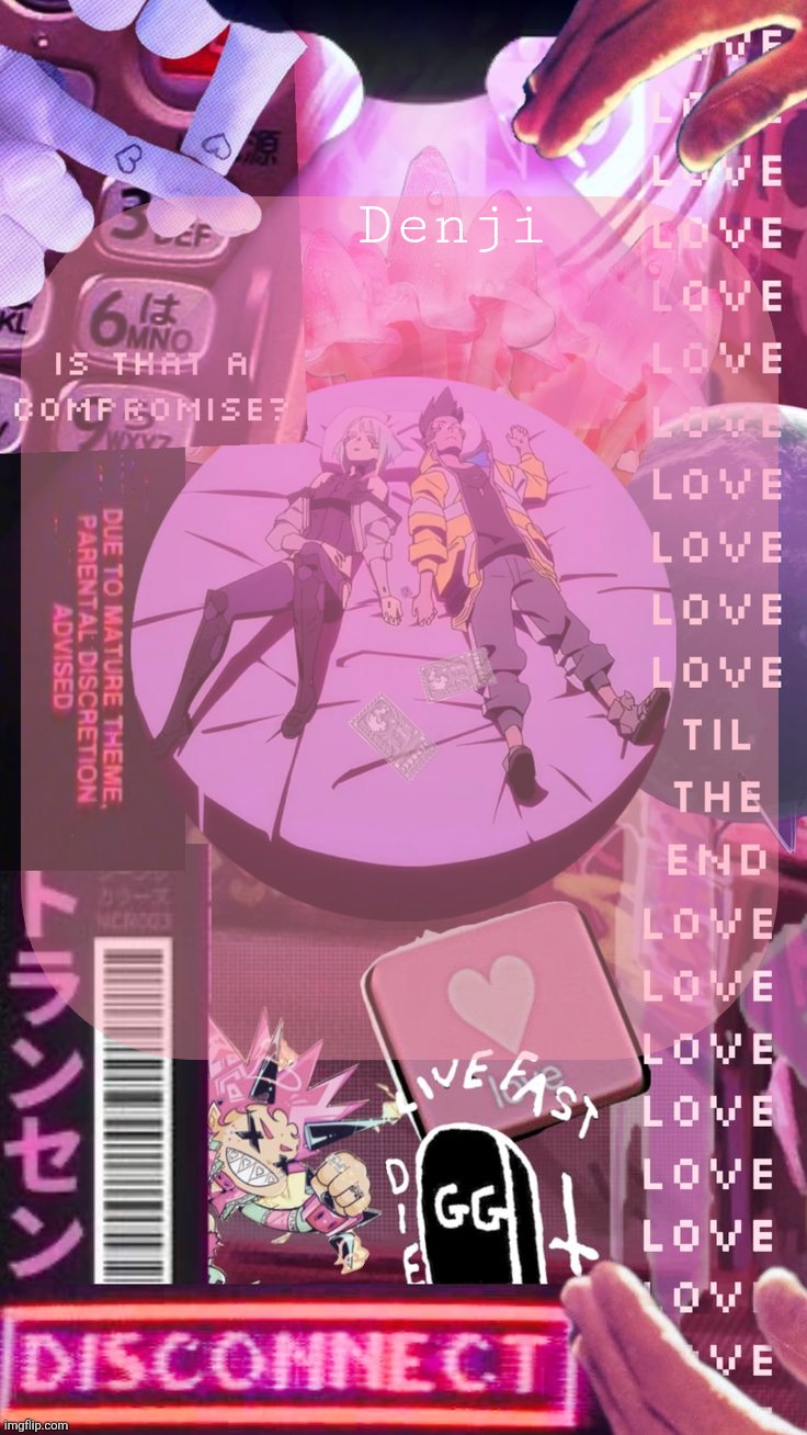 Cyberpunk Denji announcement template Blank Meme Template