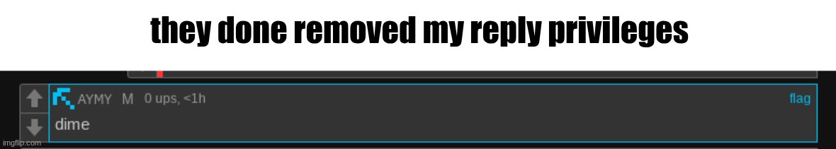 they done removed my reply privileges | made w/ Imgflip meme maker