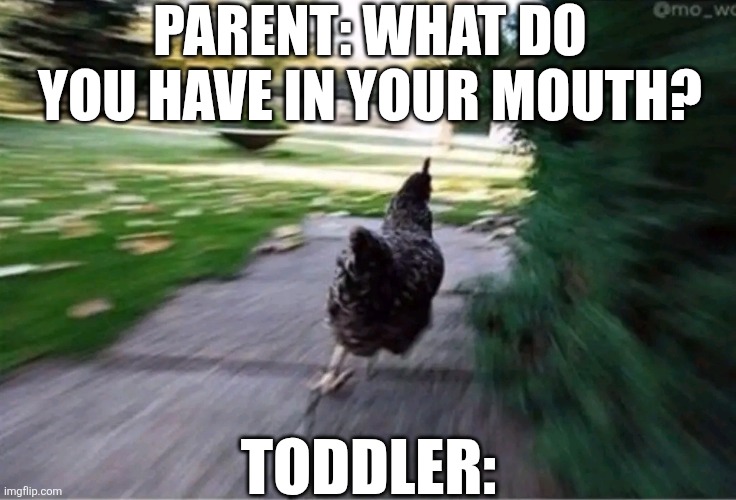 Parent What Do You Have In Your Mouth? Toddler: | PARENT: WHAT DO YOU HAVE IN YOUR MOUTH? TODDLER: | image tagged in chris joines | made w/ Imgflip meme maker