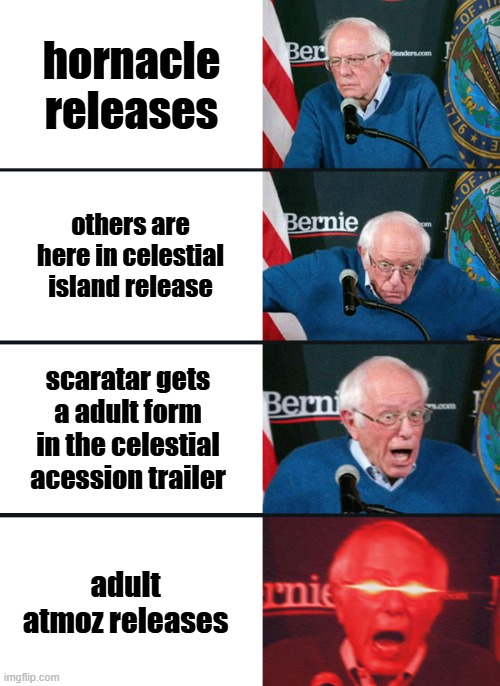 Celestial island timeline | hornacle releases; others are here in celestial island release; scaratar gets a adult form in the celestial acession trailer; adult atmoz releases | image tagged in my singing monsters | made w/ Imgflip meme maker
