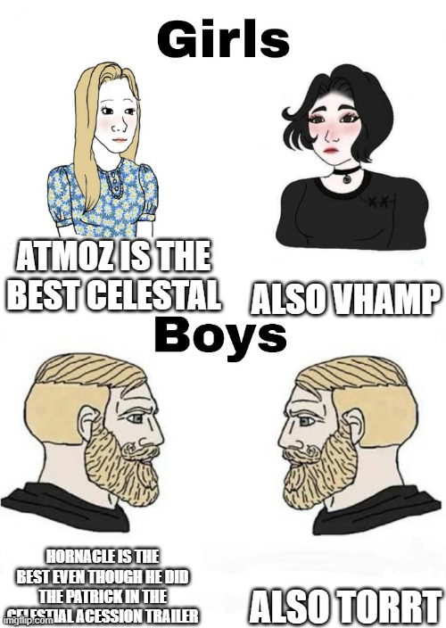 celestial favorites in a nutshell | ATMOZ IS THE BEST CELESTAL; ALSO VHAMP; ALSO TORRT; HORNACLE IS THE BEST EVEN THOUGH HE DID THE PATRICK IN THE CELESTIAL ACESSION TRAILER | image tagged in my singing monsters | made w/ Imgflip meme maker