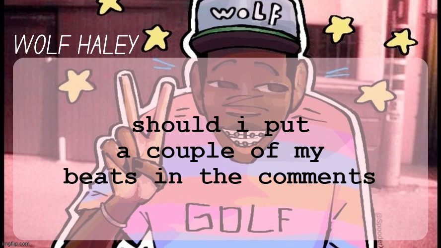Foxed Wolf Haley Temp | should i put a couple of my beats in the comments | image tagged in foxed wolf haley temp | made w/ Imgflip meme maker