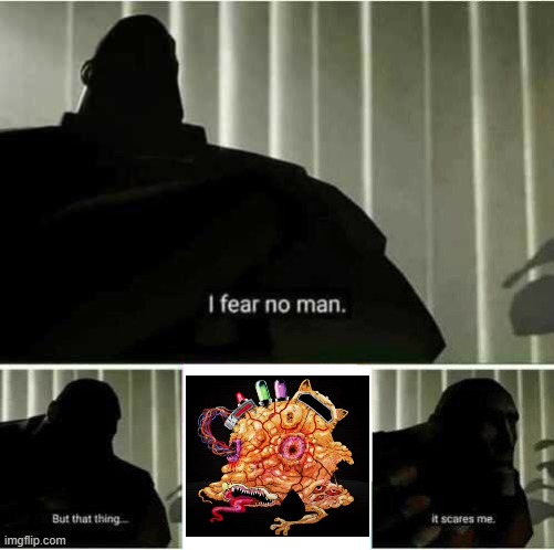 Ewwwwww | image tagged in i fear no man,garfield | made w/ Imgflip meme maker