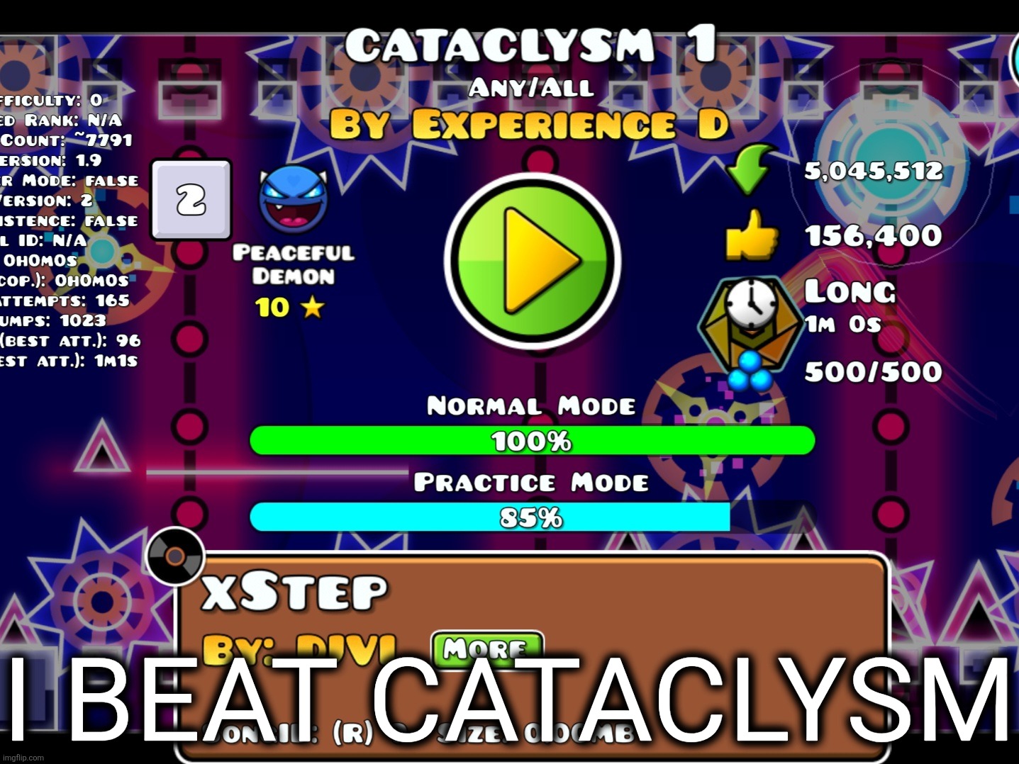 I BEAT CATACLYSM | made w/ Imgflip meme maker