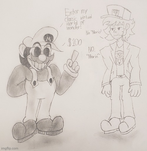Mr. Virtual (Facade) 'n' Vinny doodle | image tagged in vinesauce,horrorbrew,nintendo switch,drawing | made w/ Imgflip meme maker