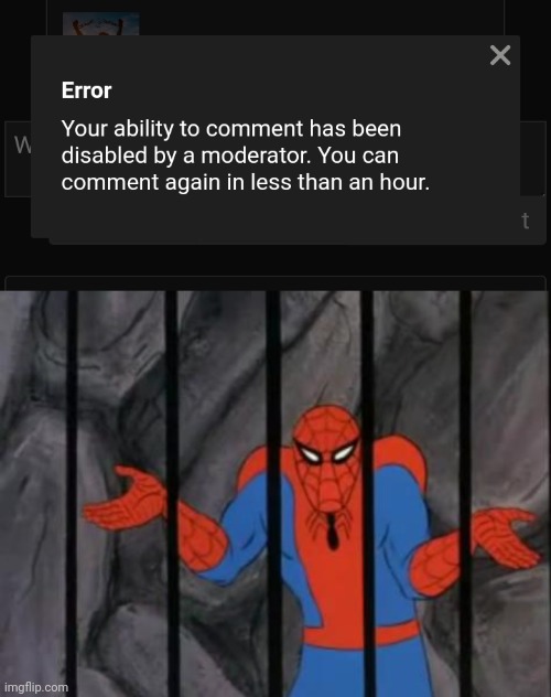 Let me out! | image tagged in spiderman jail | made w/ Imgflip meme maker