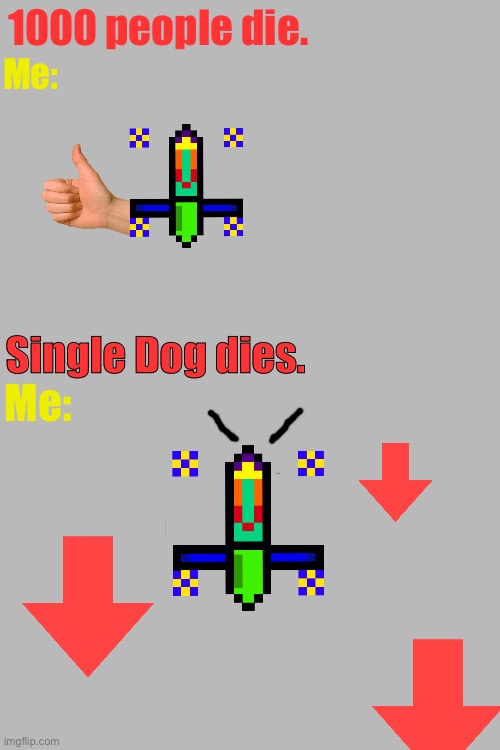 Movie logic vs. My brain | 1000 people die. Me:; Single Dog dies. Me: | image tagged in custom template,cursed,dead | made w/ Imgflip meme maker