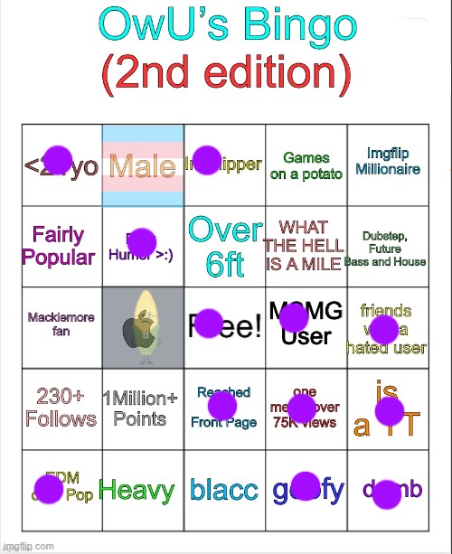 that one bluey character :3 | image tagged in owu s bingo | made w/ Imgflip meme maker