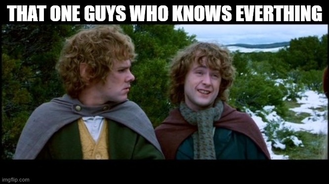 that guy | THAT ONE GUYS WHO KNOWS EVERTHING | image tagged in pippin second breakfast | made w/ Imgflip meme maker