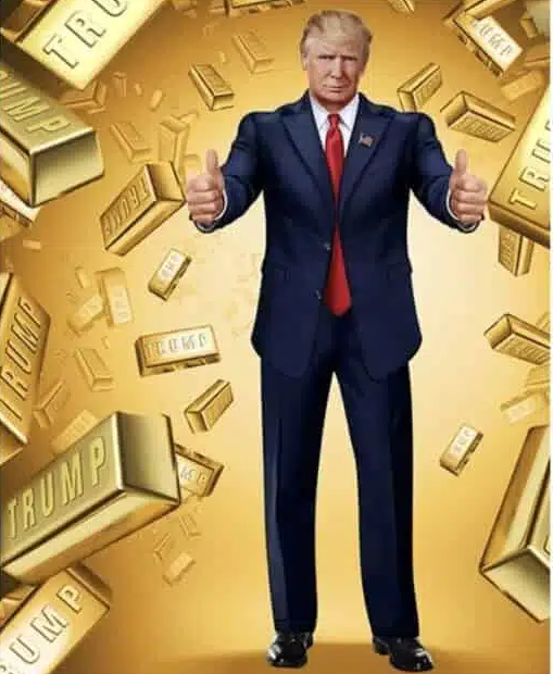 Donald Trump Gold NFT thumbs up Blank Meme Template