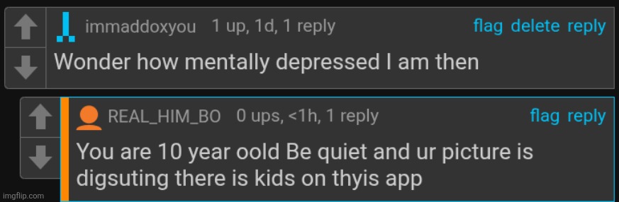 "You're a 10 year old", says the one that can't even spell words correctly | made w/ Imgflip meme maker