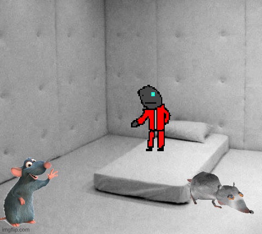 I was locked in a room. A rubber room. A rubber room filled with rats. The rats made me crazy. Crazy? I was crazy once. | image tagged in solitary confinement | made w/ Imgflip meme maker
