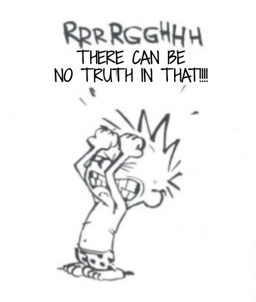 Frustrating | THERE CAN BE NO TRUTH IN THAT!!!! | image tagged in frustrating | made w/ Imgflip meme maker