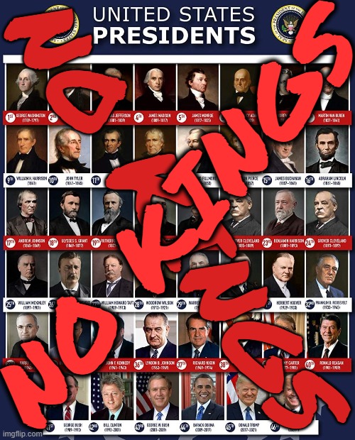 NO KINGS | NO KINGS; NO KINGS | image tagged in no kings,twenty second amendment,amendment xxii,president of the united states,constitution,term limit | made w/ Imgflip meme maker