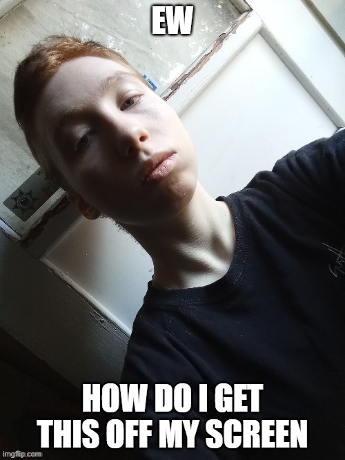 My new meme | EW; HOW DO I GET THIS OFF MY SCREEN | image tagged in my teplate,ugly person | made w/ Imgflip meme maker