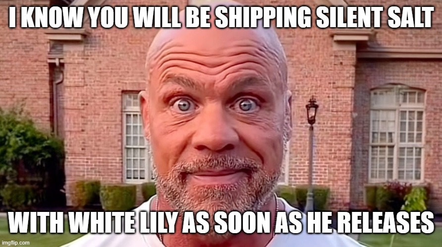 I KNOW YOU | I KNOW YOU WILL BE SHIPPING SILENT SALT; WITH WHITE LILY AS SOON AS HE RELEASES | image tagged in kurt angle stare,crk,cookie run kingdom | made w/ Imgflip meme maker