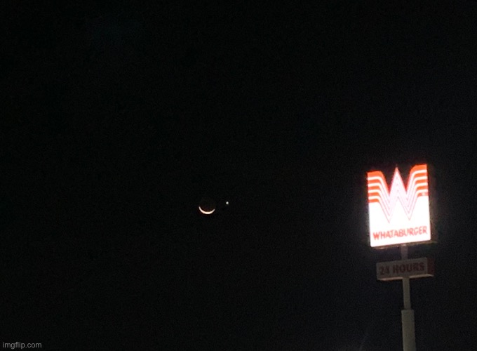 The moon is right next to Venus rn | made w/ Imgflip meme maker