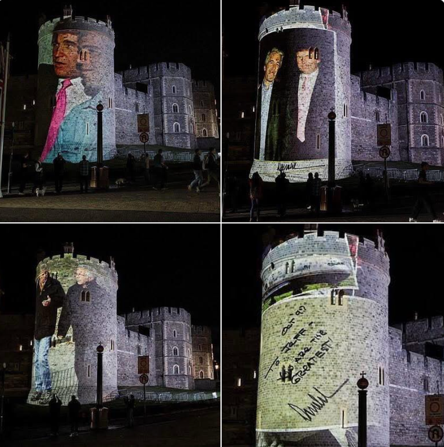 Trump Epstein always had trouble with projection Windsor Castle Blank Meme Template