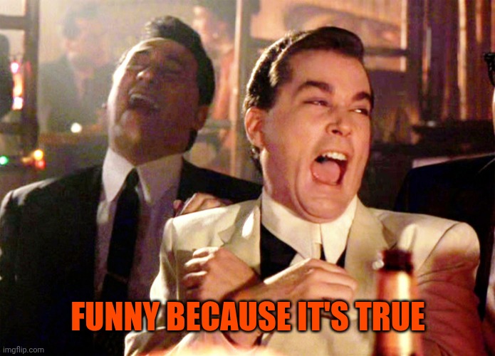Good Fellas Hilarious Meme | FUNNY BECAUSE IT'S TRUE | image tagged in memes,good fellas hilarious | made w/ Imgflip meme maker