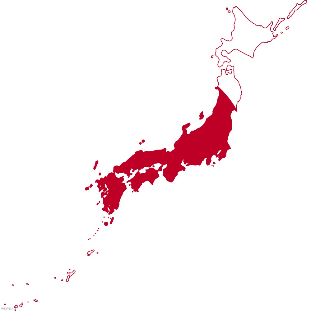 Japan flag map | image tagged in japan flag map | made w/ Imgflip meme maker
