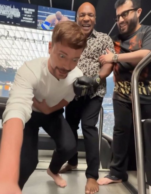 mr beast with mike tyson Blank Meme Template