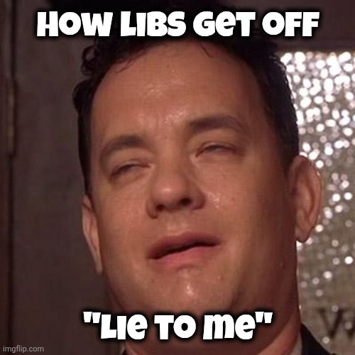Tom Hanks Orgasm | How libs get off "Lie to me" | image tagged in tom hanks orgasm | made w/ Imgflip meme maker