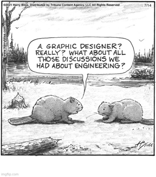 image tagged in comics,harry bliss,beavers,career change | made w/ Imgflip meme maker