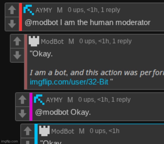 clown to clown communication | @modbot | made w/ Imgflip meme maker
