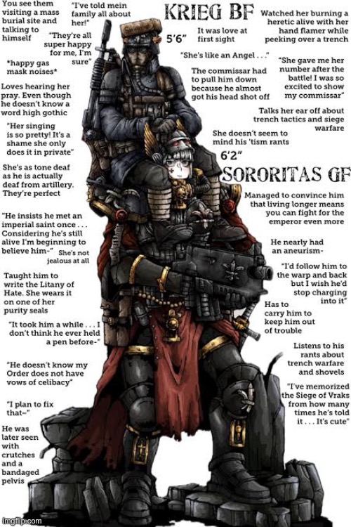 image tagged in memes,shitpost,cute and awesome straight couple,wholesome,warhammer40k | made w/ Imgflip meme maker