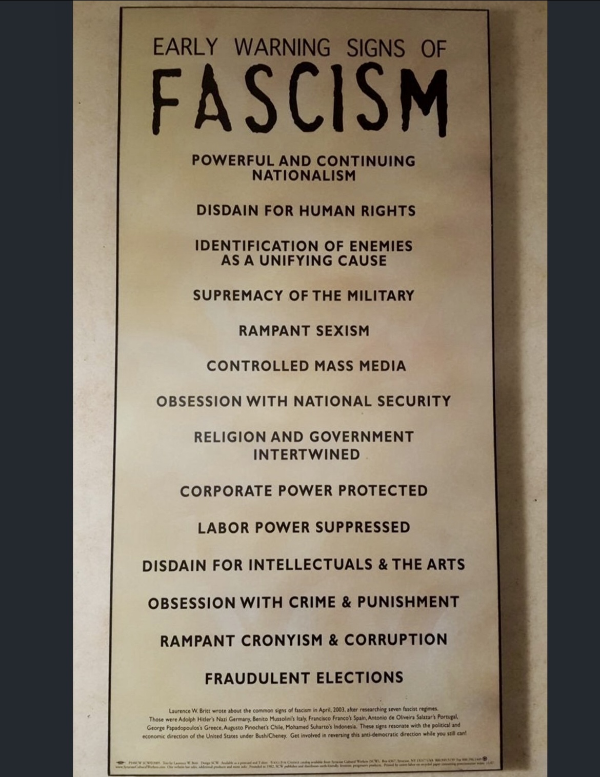 Warning Sign of Fascism Blank Meme Template