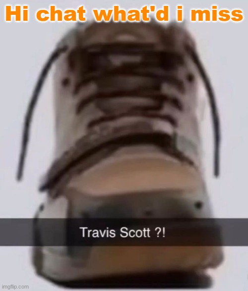 Travis scott ?! | Hi chat what'd i miss | image tagged in travis scott | made w/ Imgflip meme maker